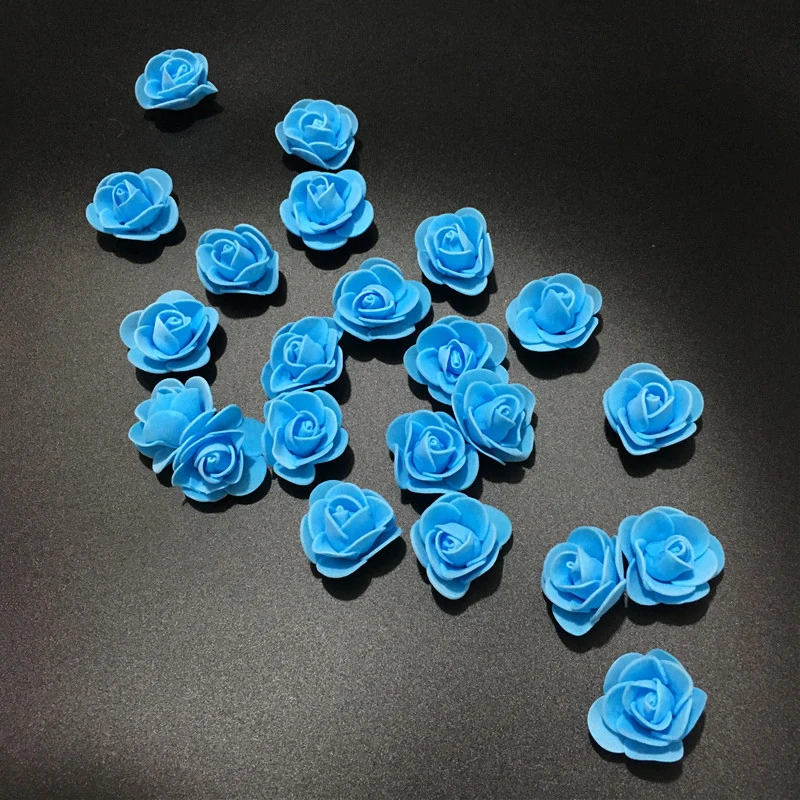 JAROWN Simulation 3.5cm PE Rose Foam Flower Head DIY Bear Accessories Wedding Candy Gift Box Garland Decoration Fake Flowers (2)