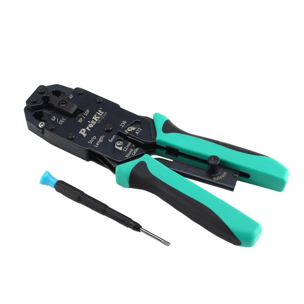

Proskit CP-200R 4 in 1 Professional 205mm Crimping Cuts Tool AMP Network Cutters Modular Crimps Strips Cuts Tools