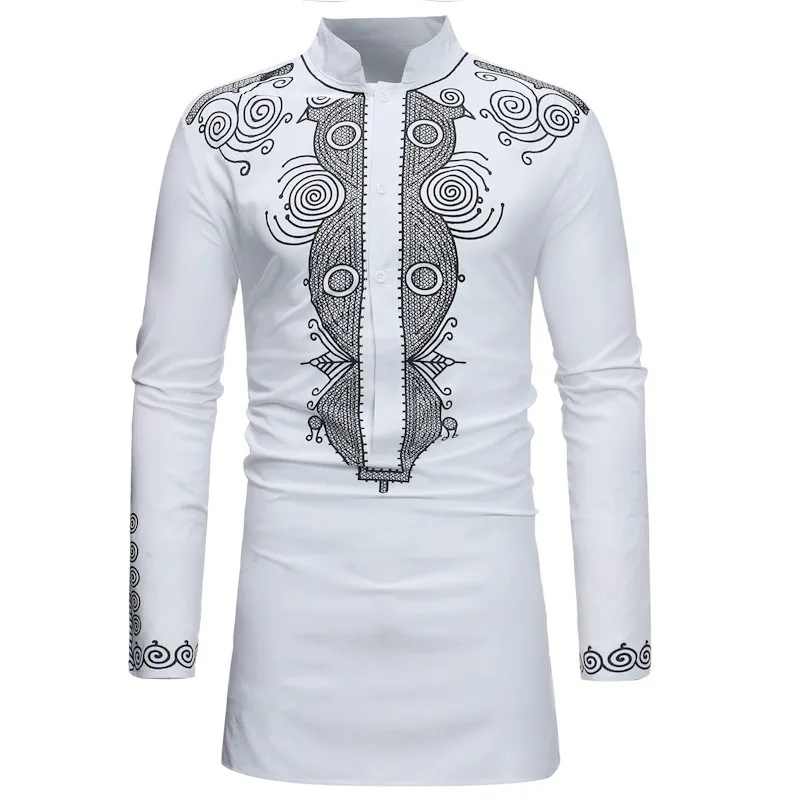 african wear for women Mens Hipster African Print Dashiki Dress Shirt 2022 Brand New Tribal Ethnic Shirt Men Long Sleeve Shirts Africa Clothing Camisa african wear for women Africa Clothing