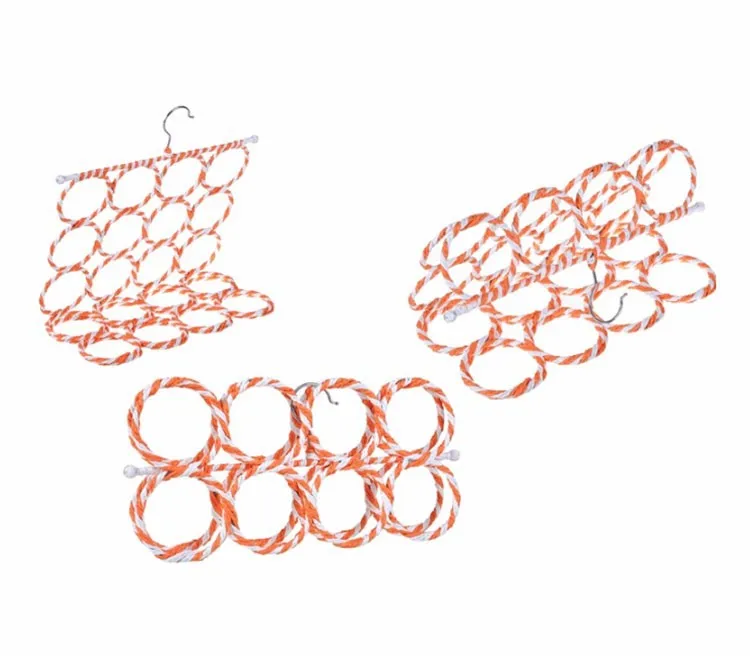 [ ] Складной 28-отверстия для колец веревка Слоты держатель, складная вешалка для шарфа Органайзер