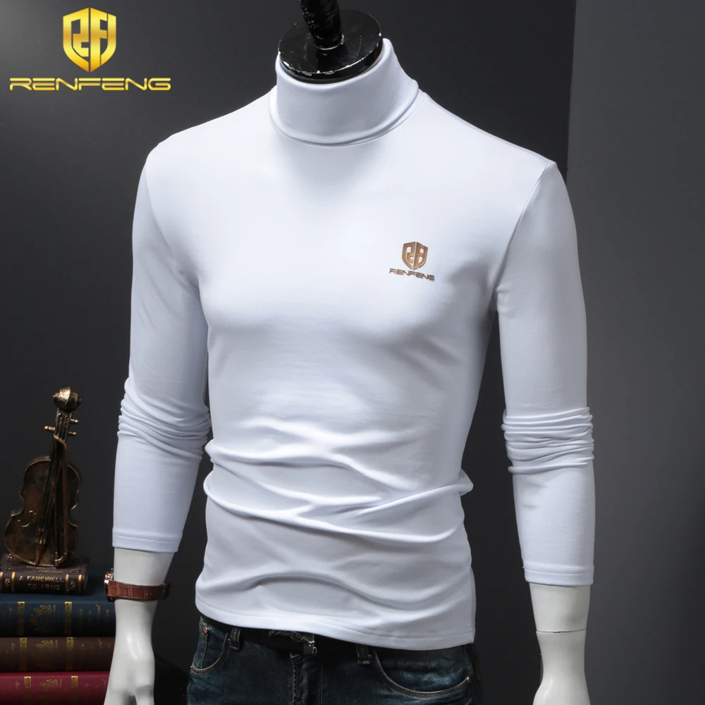 men's shirts underwear winter men's 95% cotton undershirts long sleeve thermo shirt plus velvet foldable turtleneck wram clothes (12)