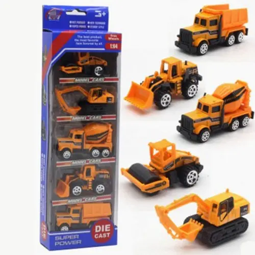 5PCS Non Remote Control Car Alloy Car Model Engineering Vehicle