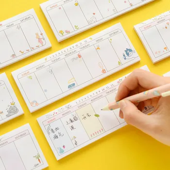 

2017 New Arrival Fresh Weekly Planner Schedule Memo Pad Sticky Notes Escolar Papelaria School Supply Bookmark