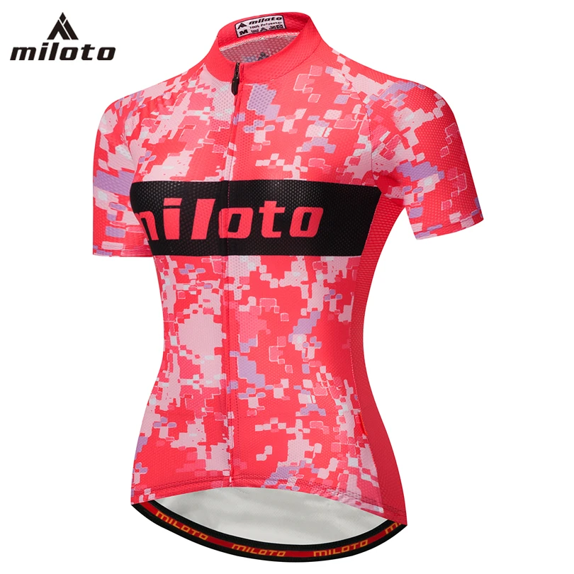 Pink Women Cycling Shirts Short Sleeve Close fitting Bike Jerseys Lady MTB Biking Top 2018 New