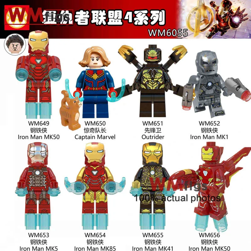 

A Set WM6055 WM6054 Marvel Avengers 4 Endgame Legoings Movie Super Heroes Iron Man Thor Hulk Building Blocks Toys for Children