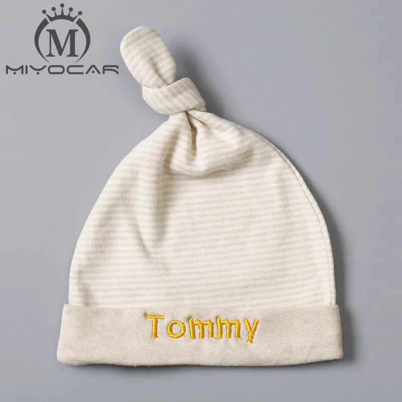 

MIYOCAR any name Any name very soft Organic color cotton baby hat full cotton infant hat baby birthday gift baby shower gift