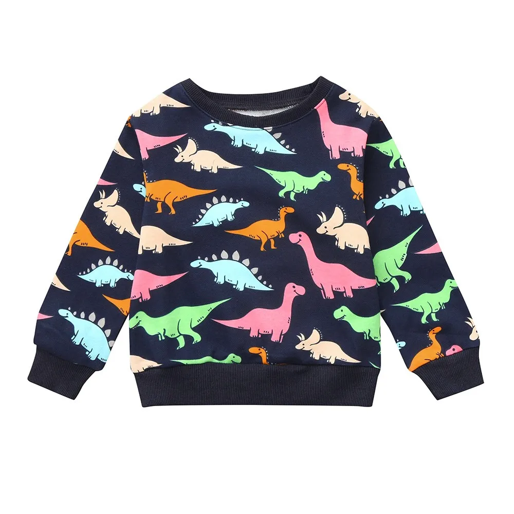 

MUQGEW Children's Clothing Autumn Boys Dinosaur Print T-shirt Tops Sweatshirt Pullover Tee Clothes Kid Clothes Sweat Fille #5L