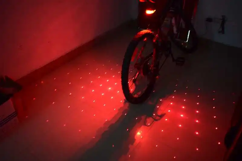 Безопасный велосипедный 5 светодиодный лазерный луч MTB Горный задний велосипед безопасность заднего хвоста Предупреждение льная лампа светильник яркий вспышка светильник s отражатель - Цвет: red red star