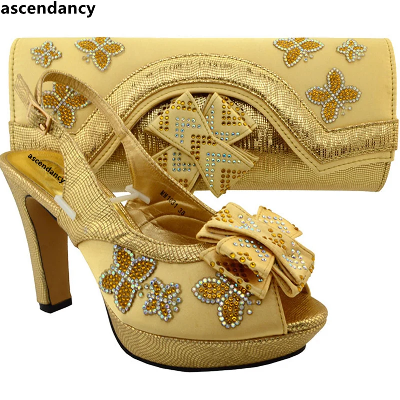 Et bleu Chaussures Avec café Dernières fuchsia vert Appliques Fuchsia Nigérian Décoré Ensemble Assortis Italien Correspondant orange Sacs Chaussure Sac Or Royal argent rose Les cIIqHx51w