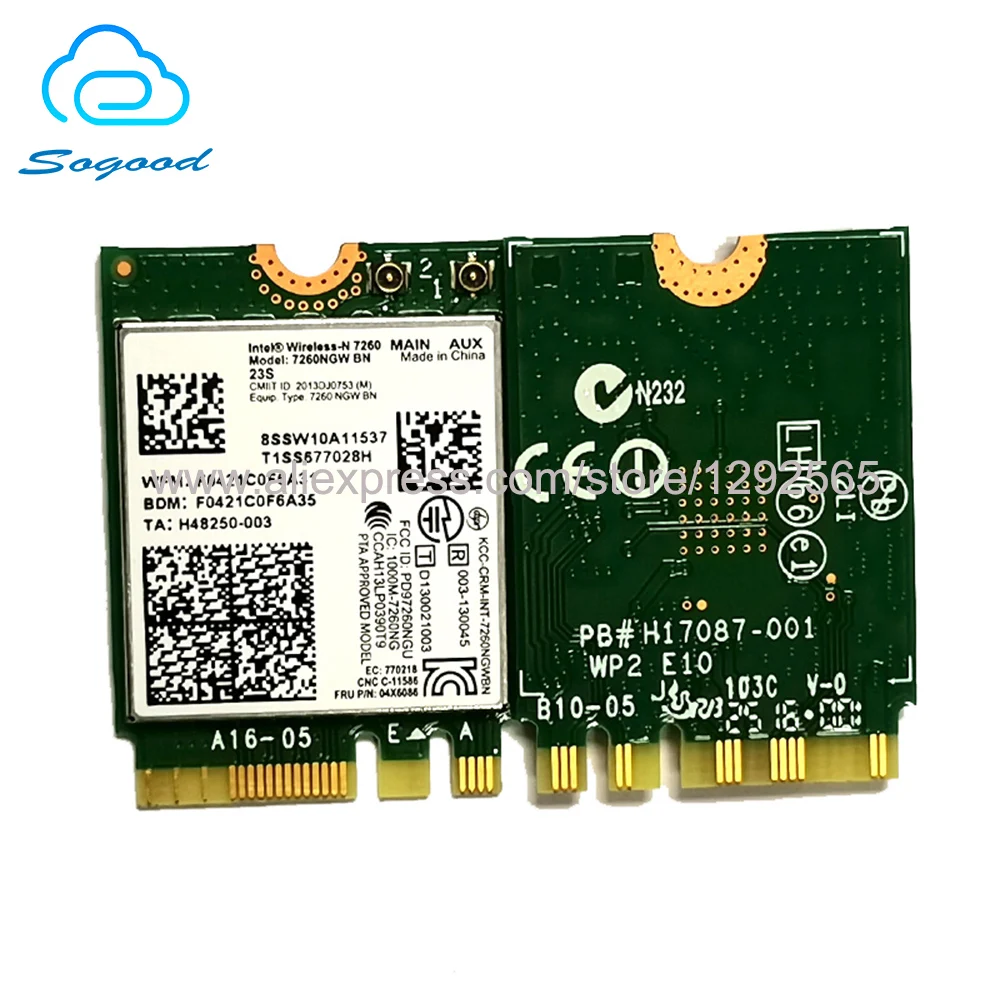 Сетевая карта для Intel Wireless N 7260 7260NGW BN 300 Мбит/с BT 4 0 NGFF 802.11n Lenovo L440 T440 T540 X240 W540 FRU 04X6086| |