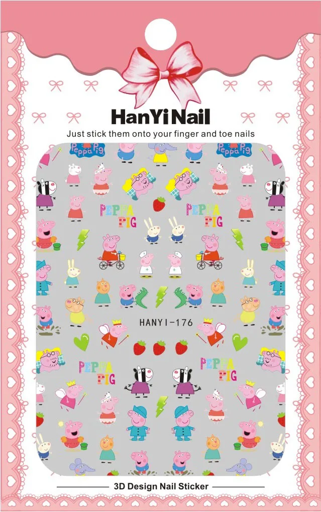 

Cartoon Patterns! Nails Art Manicure Back Glue Decal Decorations Design Nail Sticker For Nails Tips Beauty