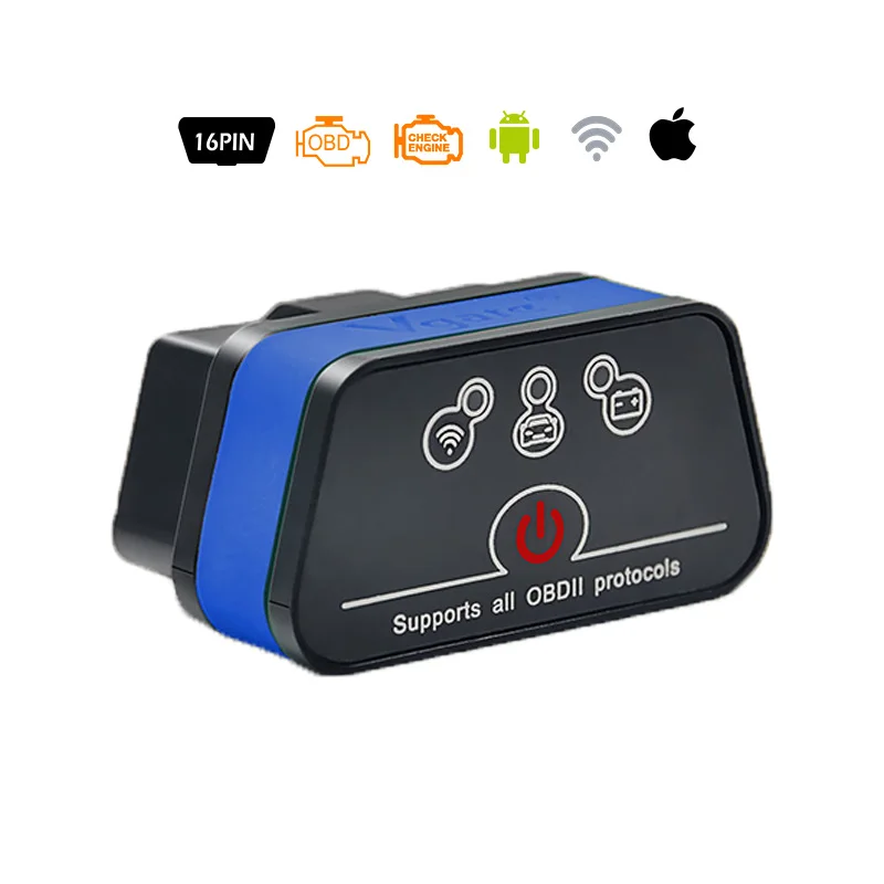 Vgate Wi-Fi iCar 2 OBDII ELM327 iCar 2 Wifi/BT OBD2 диагностический инструмент для IOS для iPad Android сканер кода - Цвет: black and blue wifi