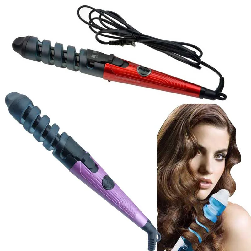 ceramic Hair curler iron Spiral constant temperature beauty tool not hurt hair plastic hair
