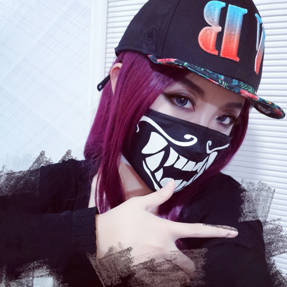 Game KDA KDA Akali Mask Cosplay Assassin S8 Face Night Lights Unisex Masks Props Fans Gift DropShipping4