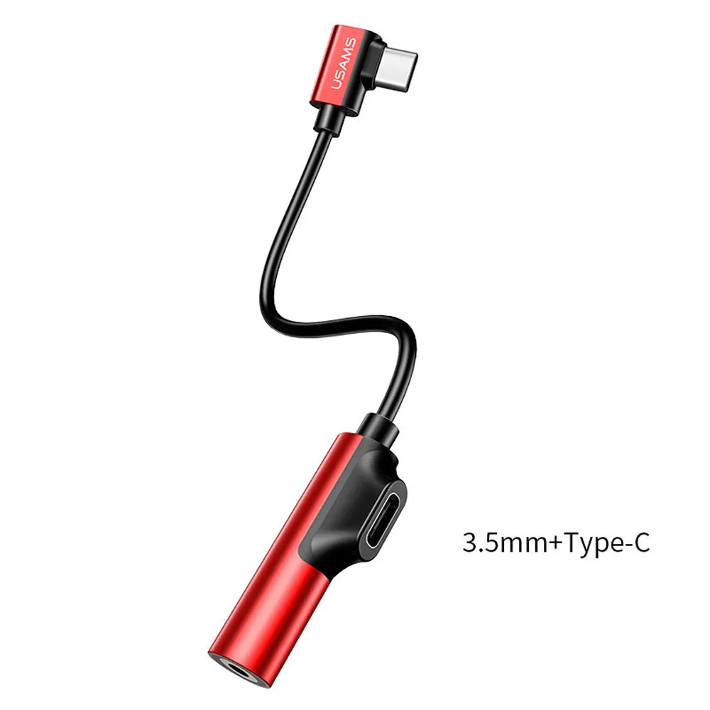 

USAMS 2 In 1 Type-C To 3.5mm Head Aux Audio USB Adapter Charge And Headphone Dropshipping Mar19