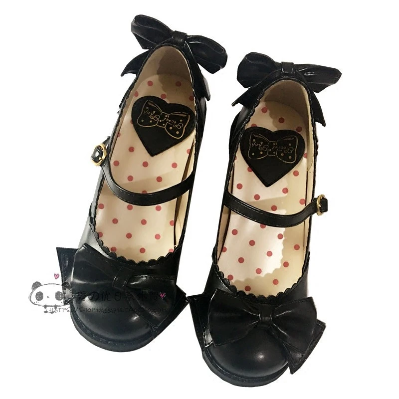 Повседневная обувь в стиле Лолиты с милым круглым носком и бантом; обувь принцессы на низком каблуке; кукольная обувь в японском стиле для костюмированной вечеринки; школьная обувь Kawaii для женщин
