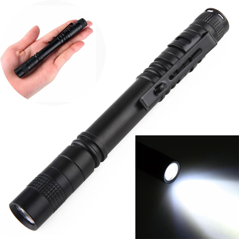 Portable LED Flashlight Lantern Pen Light With Clip Pocket Waterproof Torch Lamp For Home