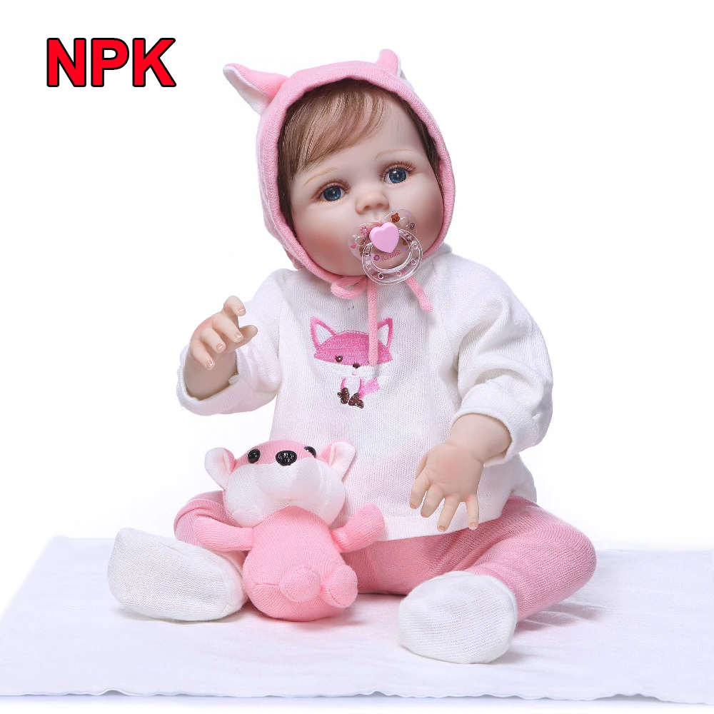 

Lifelike Full Silicone Soft Reborn Baby Dolls Fashion 55cm Girl Bebes Reborns Realistic bonecas bebe Doll with Clothes & Toy