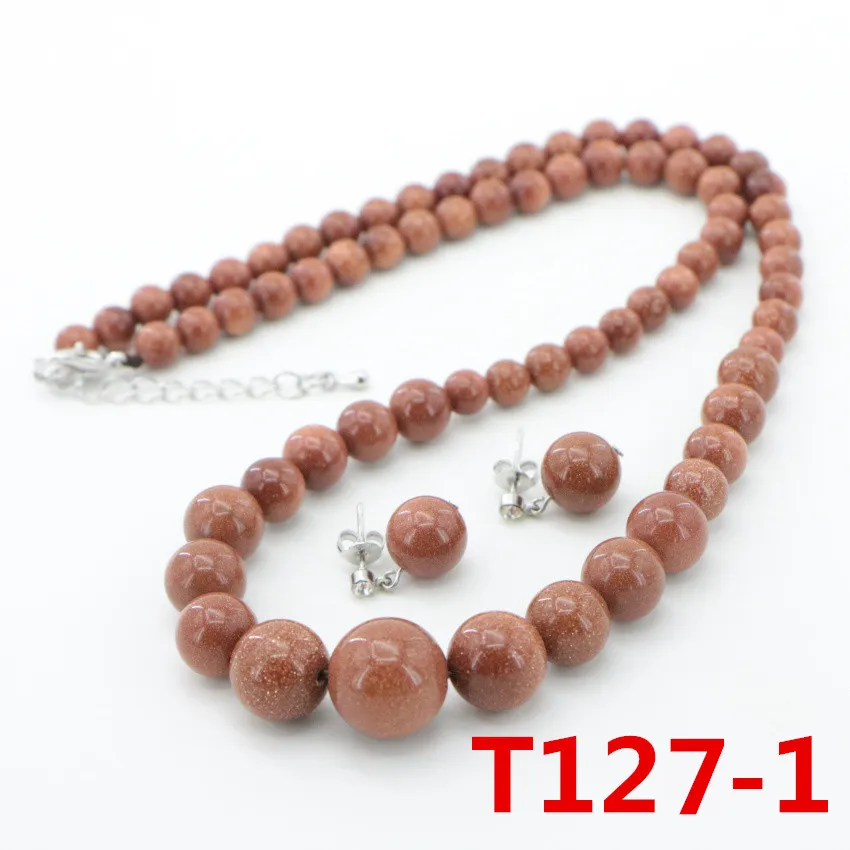 1 Natural Stone gold Sand Beads Necklace Earring ear nail Fashion DIY Jasper Chalcedony (16)