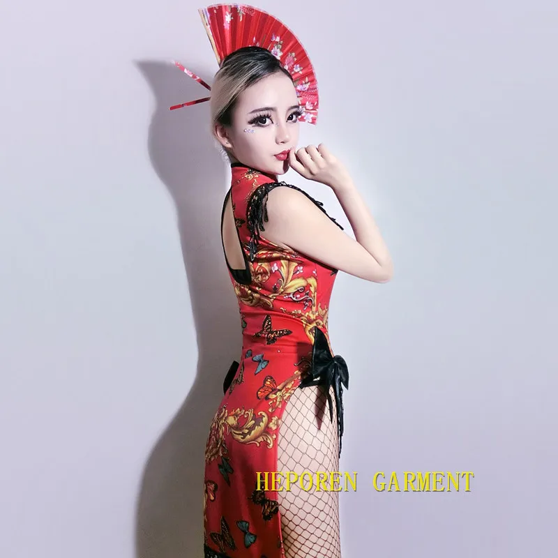 Женское боди Geisha соблазнительный клубный костюм с японским Рисунком бабочки и