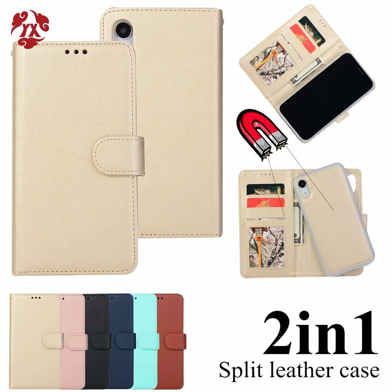 

2 in 1 Magnetic Detachable Leather Wallet Phone Case For iPhone 11 Pro MAX XS MAX X XR 7 8 6 6S Plus 5 SE Magnet Flip Cover Case