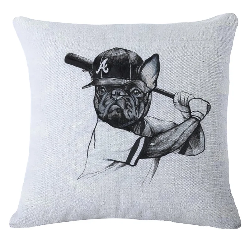 

European Original Design Life Bulldog One Side Printing Home Decor Sofa Car Seat Decorative Cushion Cover Pillow Case Almofada