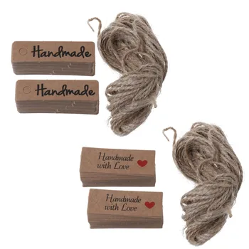 

JAVRICK 100PCS Retro Kraft Paper Gift Cards Handmade Price Tags for Wedding Birthday Portable New 2018