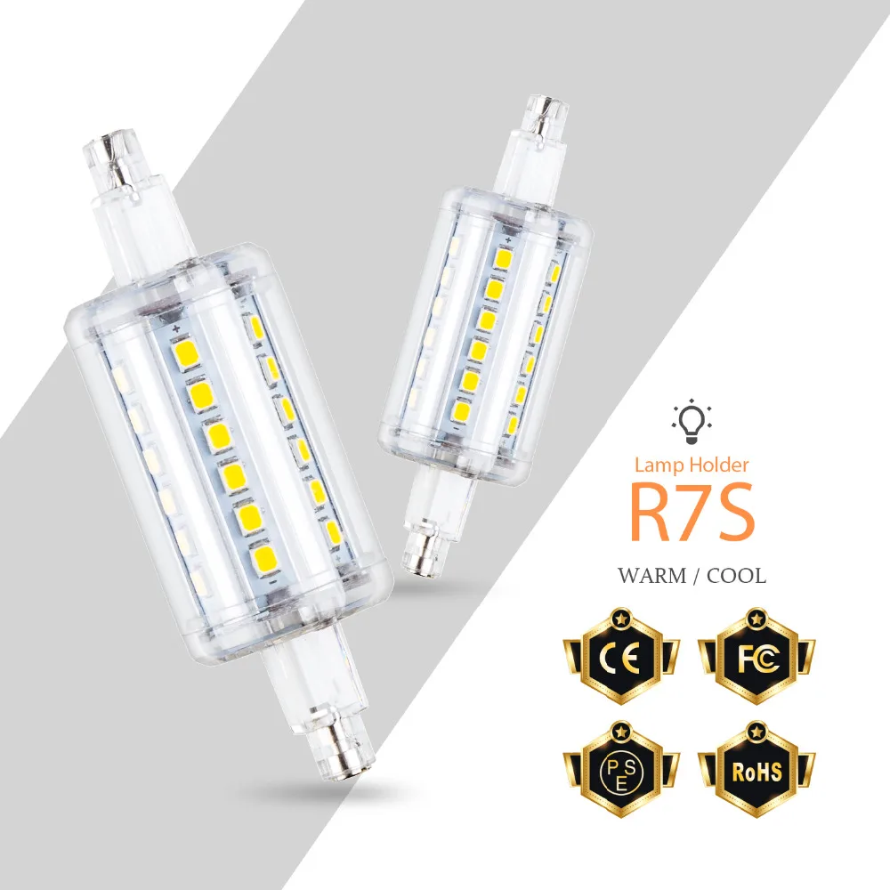 

CanLing LED 220V R7S Lamp 118mm Light Bulbs r7s 78mm Bombillas 2835 SMD Lamp Led 5W 10W 15W 20W No Flicker Horizontal Plug Light