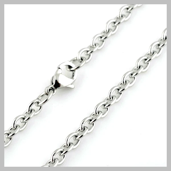 

Stainless Steel Cross Chain 2.4mm 2.8mm of Many Different Lengths, With Lobster Clasp 316 Top Quality S031