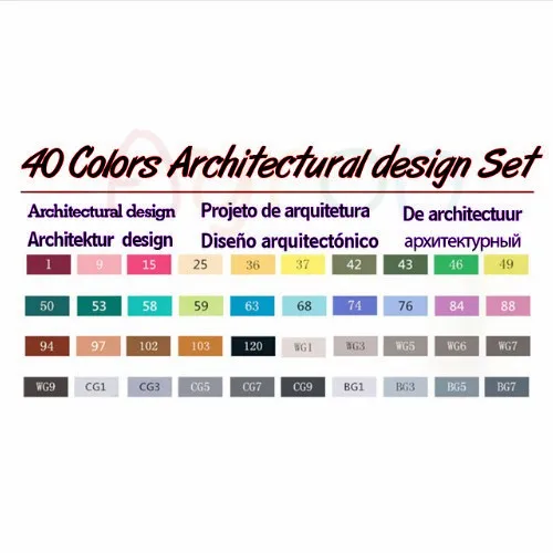 Touchfive, 30406080 цветов, двойная головка, художественные маркеры, ручка, маслянистая, алкогольная, эскиз, маркер, ручка, товары для рукоделия, для анимационного манга, рисование - Цвет: 40 house design