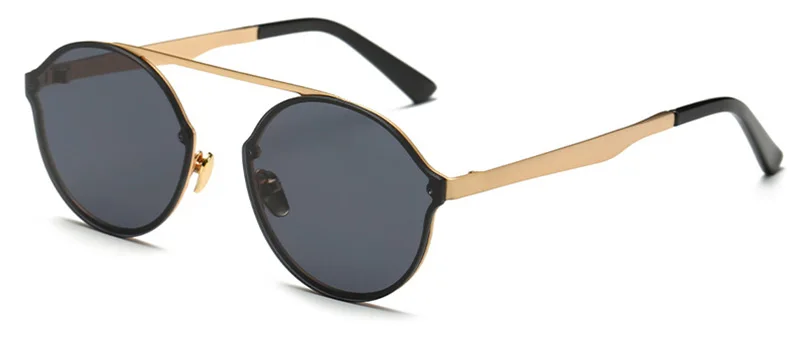 SHAUNA, Ретро стиль, женские солнцезащитные очки без оправы, брендовые, дизайнерские, модные, мужские, красные, светоотражающие очки, UV400 - Цвет линз: Golden Black