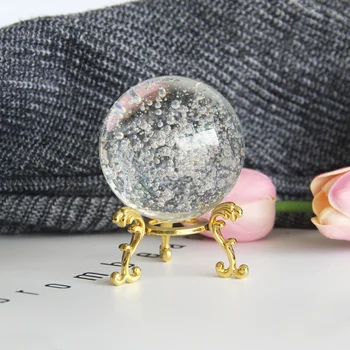 

60mm Crystal Bubbles Ball Glass Ball Globe Feng Shui Miniature For Gift Good Luck Home Decoration Accessories Office Ornaments