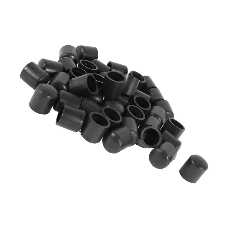 Новые резиновые крышки 40 шт черные резиновые трубки концы 10 мм круглые