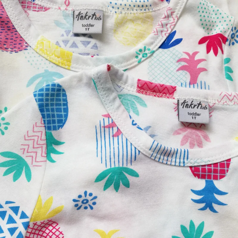 Girls T-Shirt Summer Cotton 4Th Of July Shirt T-Shirts Cotton Girls Flamingo Shirt Pineapple Kids Girls Tops Short Sleeve 8