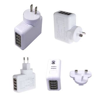 

AC Travel Plug Adapter 2.1A 4 Port Charger Universal Mobile Phone USB Wall Charger for iPad iPhone Samsung Xiaomi US UK EU AU