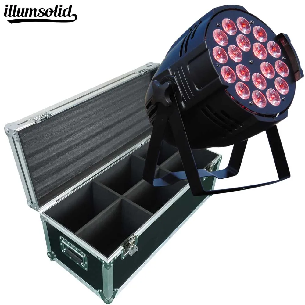 6 шт. светодиодный Par 18x12 Вт + кейс RGBW DMX512 для диско DJ Проектор машина вечерние