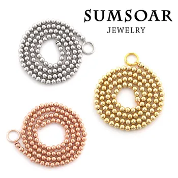 

SOMSOAR Jewelry 70cm Chain Necklace with facet round pyrite beads of 6mm with a O-Clasp closure for My Coin Pendant 10pcs/lot