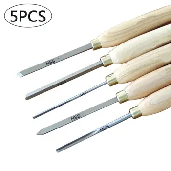 

5PCS/Set HSS Lathe Chisel Set Woodworking Engraving Tools DIY Lathe Wood Carving Chisel Woodworking Lathe Blade