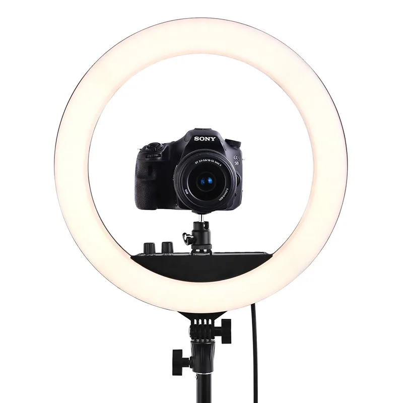  fosoto RL-12II 14 inch Ring lamp 3200K-5600K Photography Makeup Led Ring Light Tripod Stand For Cam - 32909838104