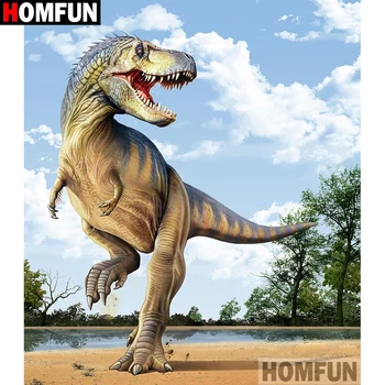 

HOMFUN Full Square/Round Drill 5D DIY Diamond Painting "Animal dinosaur" 3D Diamond Embroidery Cross Stitch Home Decor A21354