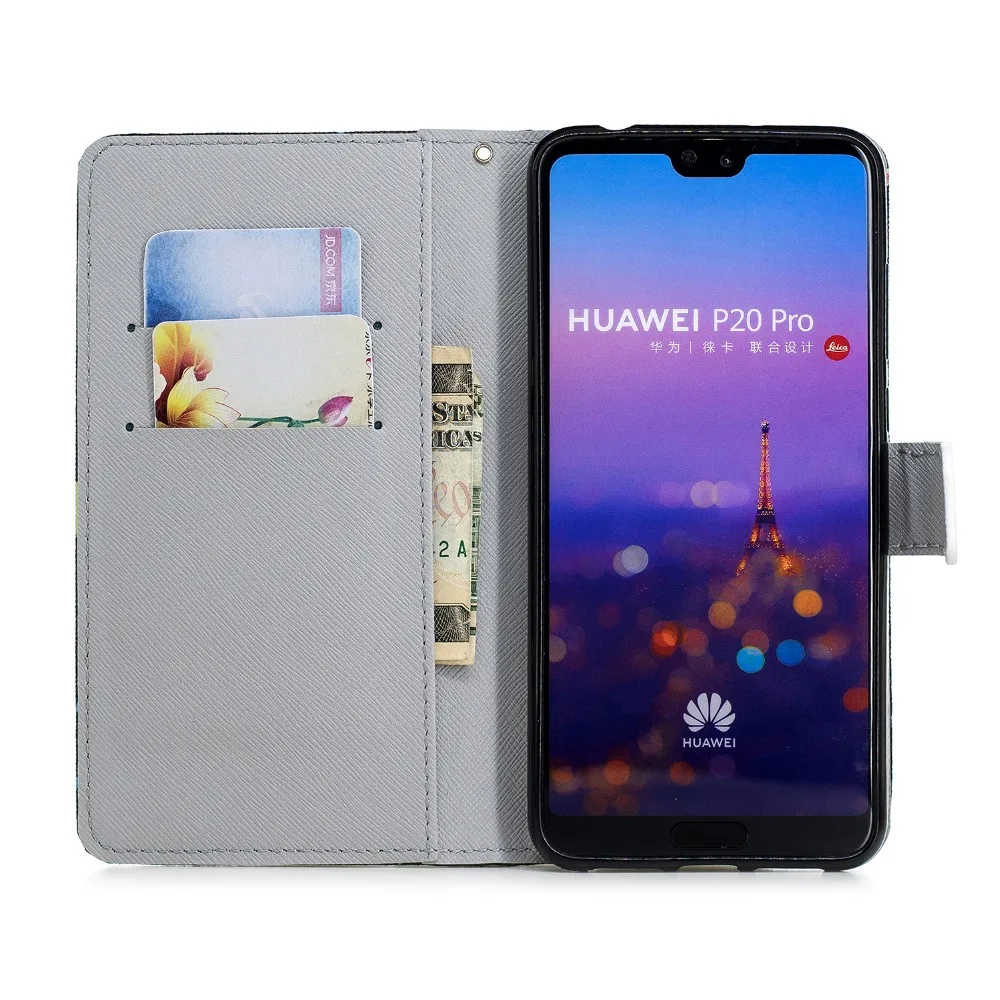 Цветной кожаный чехол-бумажник для huawei Honor 10 9 Lite 7A 7C 8A 8C P Smart Nova 3 3i Y7 Y9 Y5 Y6 Prime P20 P30 Pro Чехол Крышка