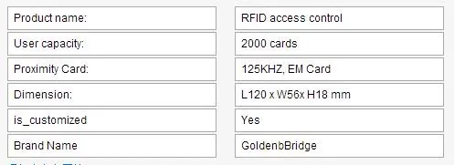 2000 Пользователей, металлический Водонепроницаемый Автономный RFID контроля доступа, поддержка Карт, PIN, карта+ PIN, GB-AC600