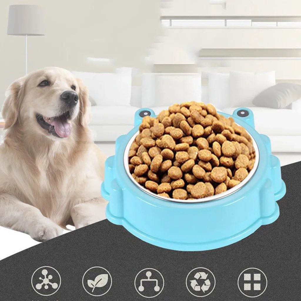 

Plastic Stainless Steel Dog Bowl Cat Food Bowl Single Bowl Pet Safety Pet Bowl comedero perro dog water bottle gamelle chien cat
