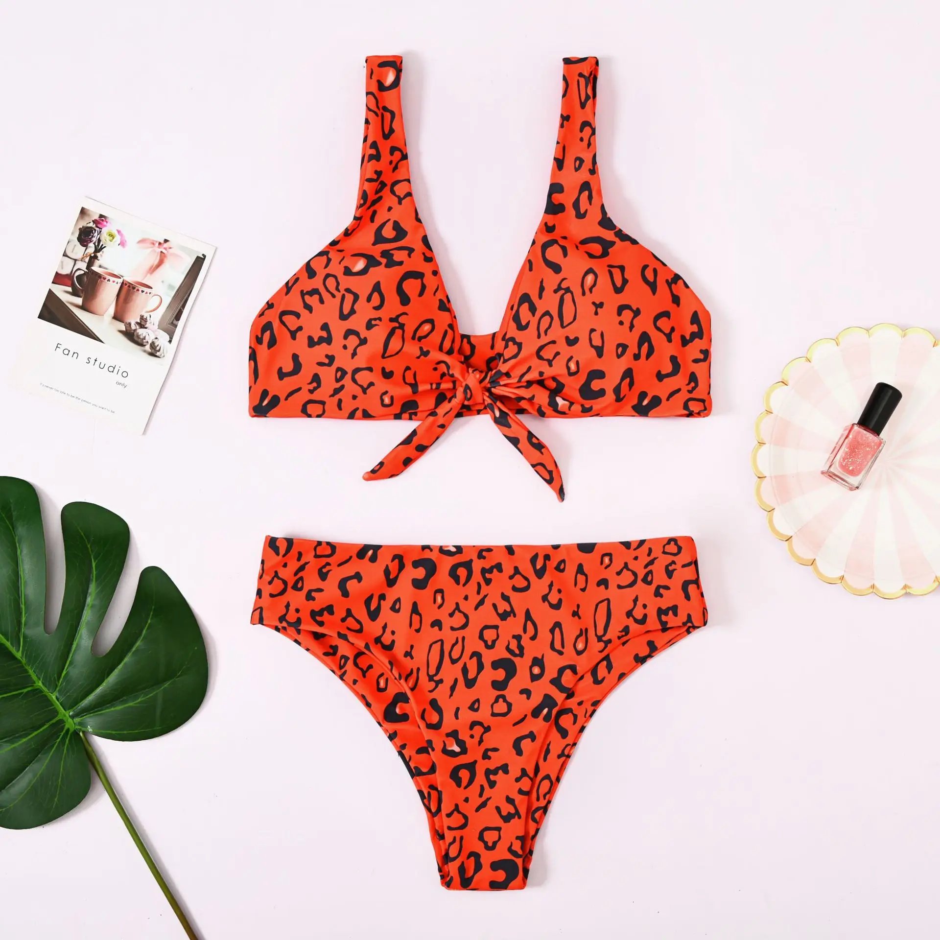 

Sexy Leopard Bikinis 2019 Knot Bikini Set Push Up Thong Biquini High Cut Swimwear Women Mini Swimsuit Female Bathing Suit