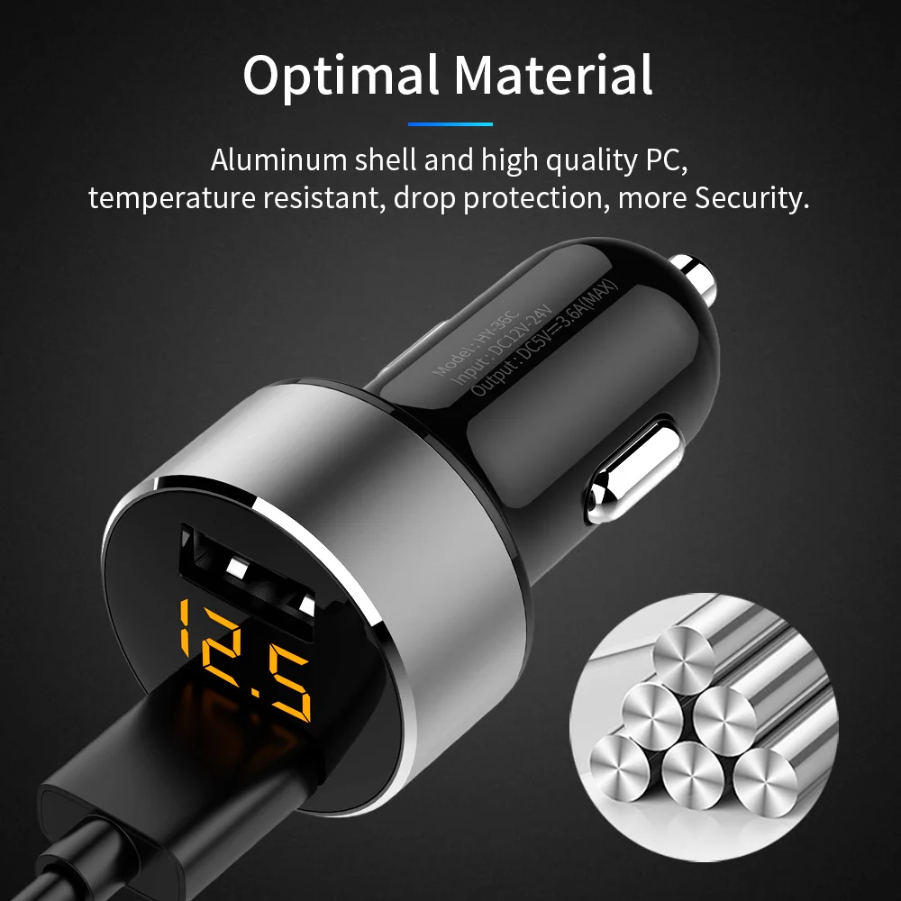 FLOVEME المزدوج USB سيارة شاحن آيفون X 8 7 سامسونج S10 3.6A LED عرض سيارة مهايئ شاحن ل Xiaomi هواوي أسرع الشحن