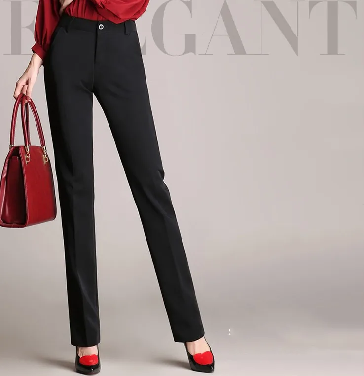 Лето Осень женский классический костюм брюки офисные OL брюки женские размера плюс S-4XL свободные прямые брюки Дикие Формальные Деловые брюки