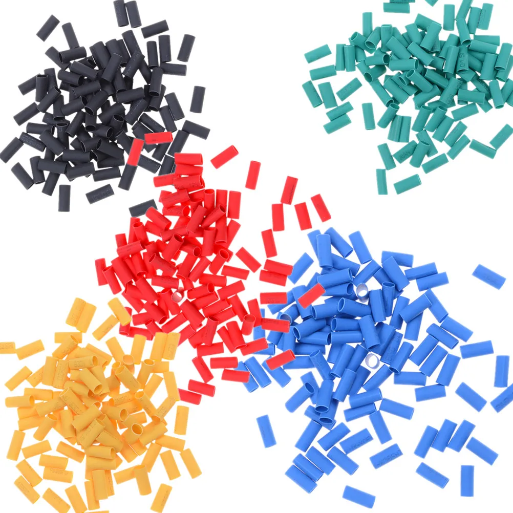 500 Pcs 5 Colors Heat Shrink Wire Wrap Sleeve Car Electrical Cable Tube Tubing