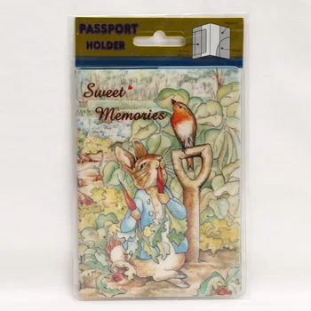 

14*9.6cm Multifunctional PVC Passport Cover Travel Animal rabbit Stationery Document Bag School Supply Free Shipping