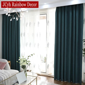 

JCyh Solid Velvet Blackout Curtains For Living Room Bedroom Modern Blackout Curtains For Window Curtains Drapes Blinds Rideaux