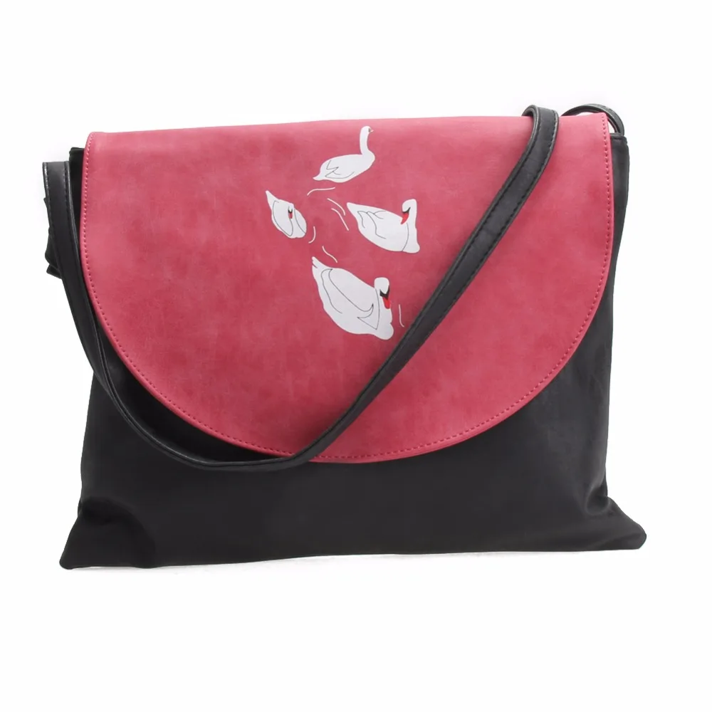 

Lovely Swan Printing Women's Clutch Bag Handbag Women's Envelope Bag Hit Color Shoulder Bag Retro Crossbody Messenger Bag